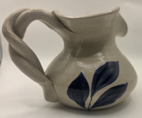Williamsburg Pottery Other - Williamsburg Pottery Salt Glazed Stoneware Mini Pitcher Vase - Hand Painted Coba